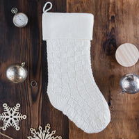Chunky Checkered Knit Christmas Stockings